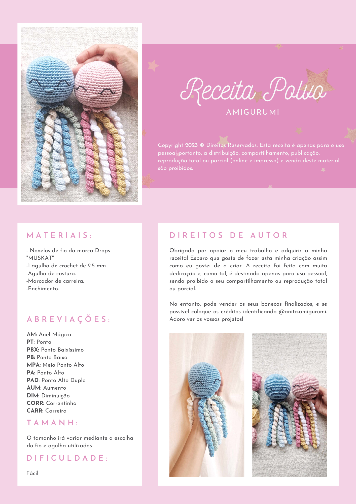 Receita do polvo (amigurumi)